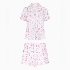 LoveShackFancy x Roller Rabbit Sugar Plum Lattice Pajama Set